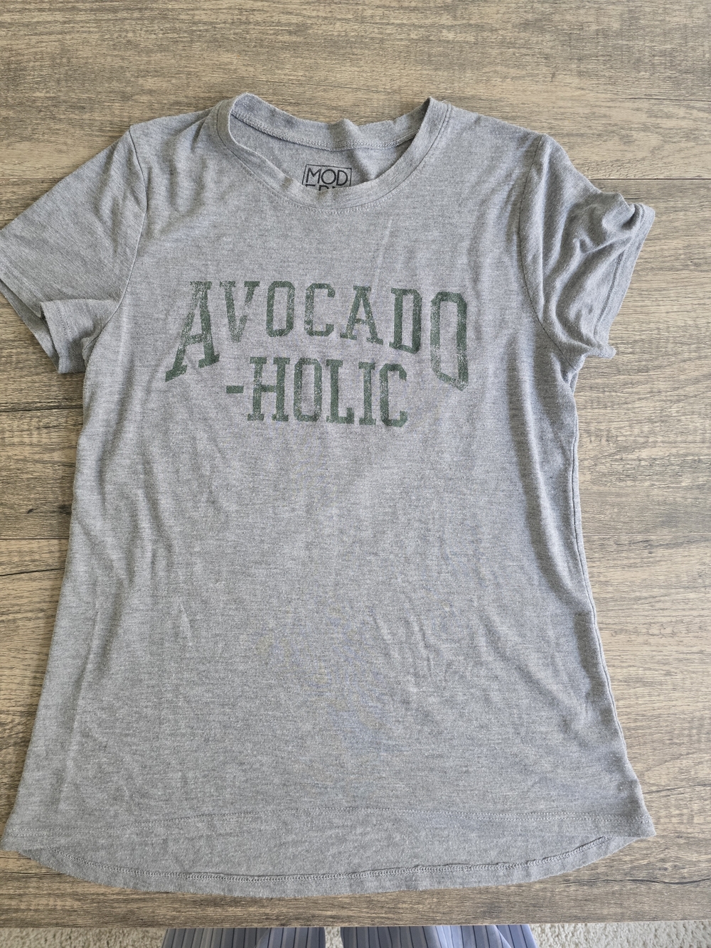 Modern Lux Heather Gray Tee with Dark Green Logo
